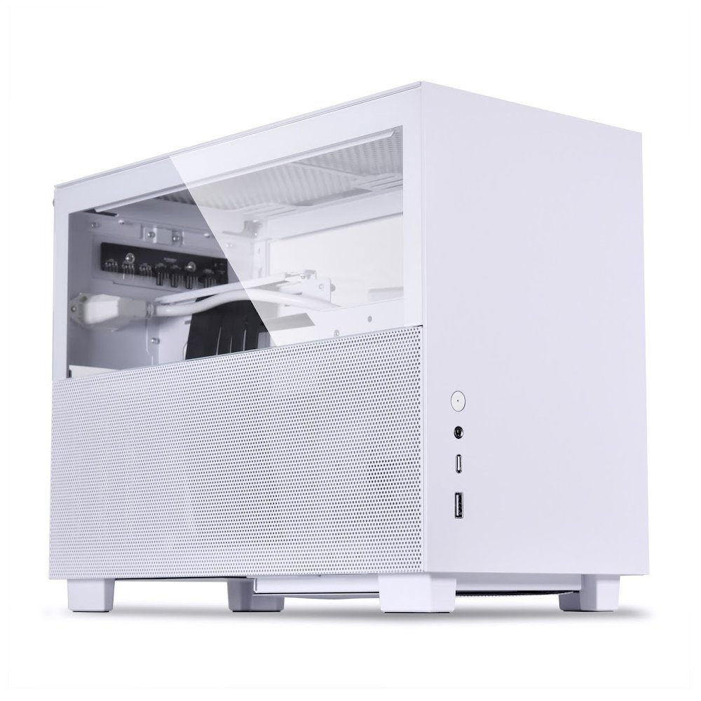 LIAN LI 聯力 Q58 Mini-ITX網孔玻璃側透鋁合金機殼／機箱(白色)