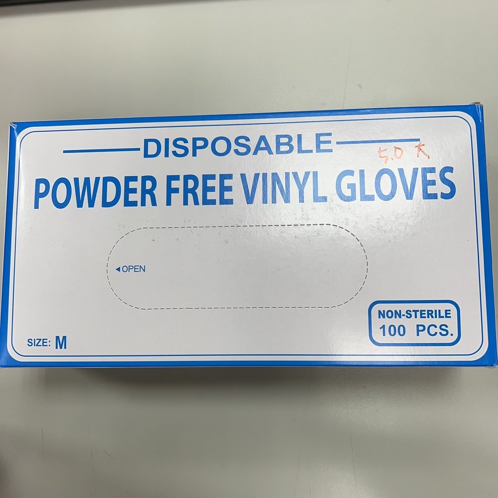 PVC手套 5g 無粉 100PCS 盒裝 塑膠手套/一次性手套/透明手套/拋棄式手套