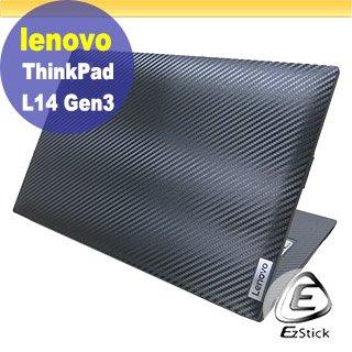 【Ezstick】Lenovo ThinkPad L14 Gen3 Gen4 黑色卡夢膜機身貼 DIY包膜