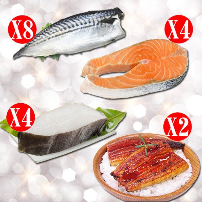 【立揚水產】鯖+鮭+鱈+蒲燒鰻 超值組