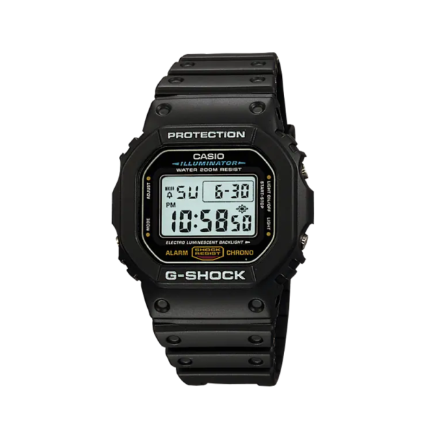【CASIO G-SHOCK】經典原創5600時尚潮流方形數位運動腕錶-黑紅款/DW-5600E-1V/台灣總代理公司貨享一年保固