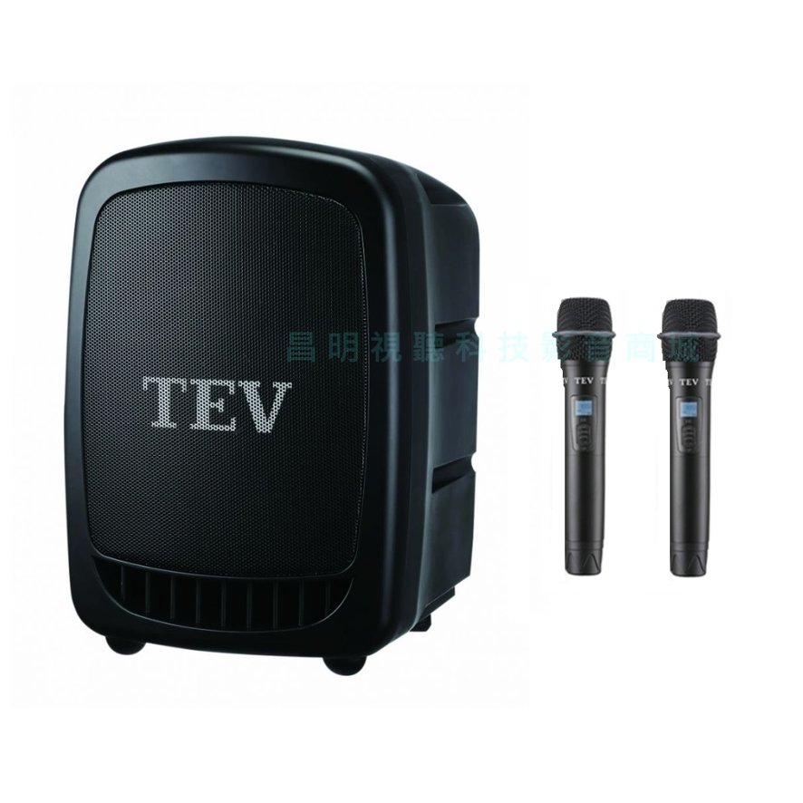 allenchan81【昌明視聽】TEV TA-380 手提式無線擴音喇叭 80W 藍芽 USB SD卡 附2支100頻選頻手持式無線麥克風