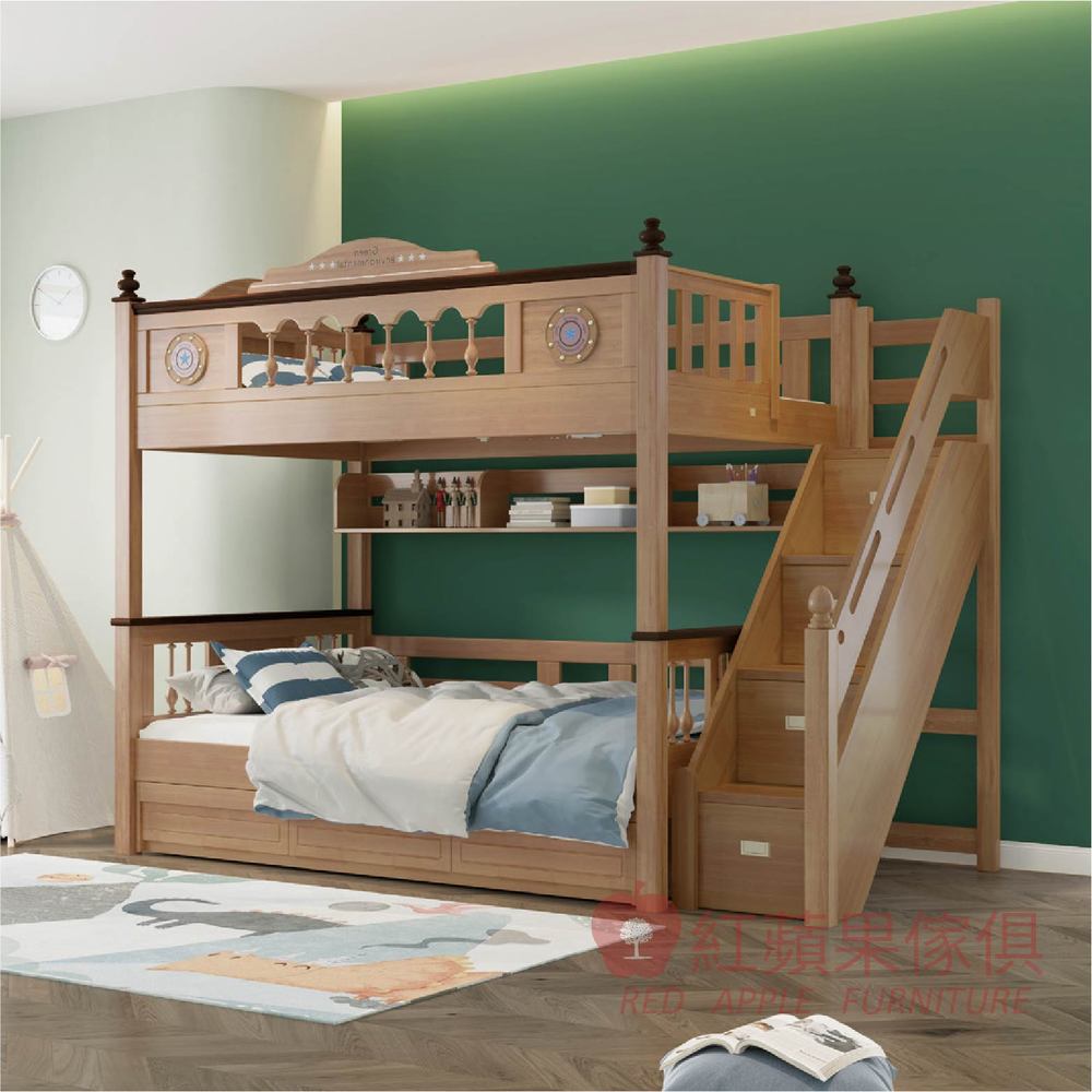 [紅蘋果傢俱] 兒童系列 JYS-UA17 雙層床 實木床 實木雙層床 兒童床 兒童家具 兒童雙層床