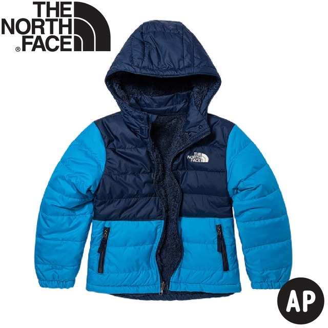 【The North Face 童 雙面保暖化纖外套AP《藍》】7WOS/防潑水/防風外套/連帽外套/登山