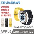 Apple watch series 8/7/SE 手錶替換帶 液態矽膠腕帶 海洋透氣錶帶 (38/40/41MM)
