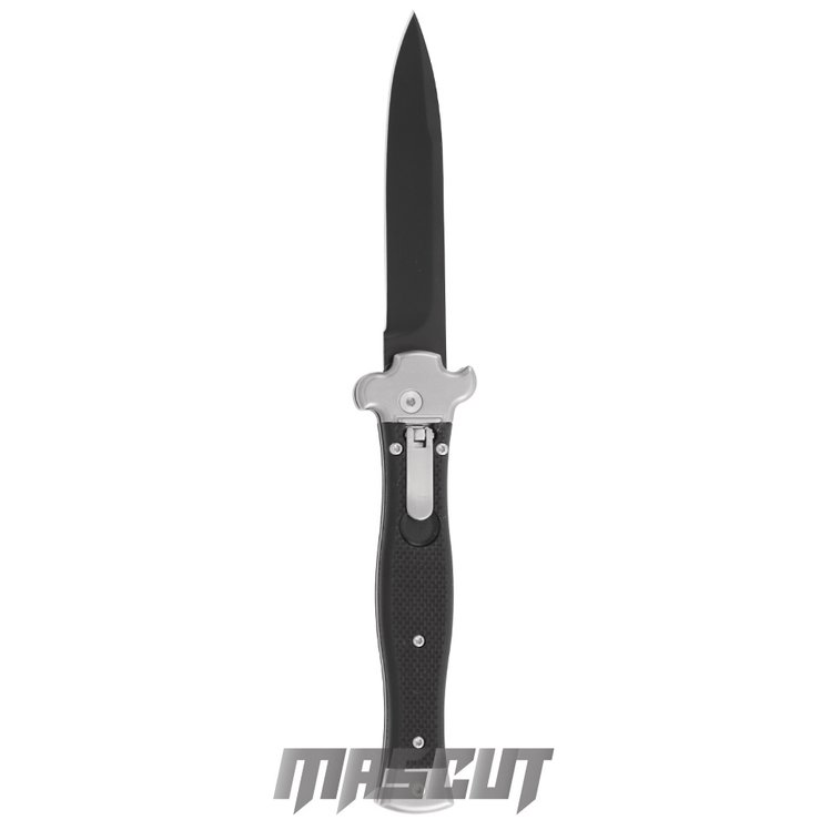 宏均-AGA 01N-NB 'ZERO' 義大利戰術彈簧刀 N690Co鋼黑刃 刺刀型-彈簧刀 / AJ-6200 AGA01N-NB