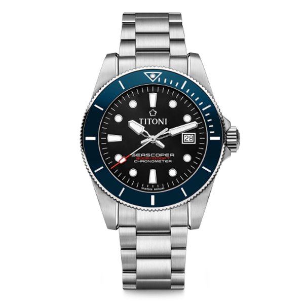 TITONI 瑞士梅花錶 seascoper 300 海洋探索潛水錶 83300 S-BE-706 潛水機械錶 /黑面 42mm