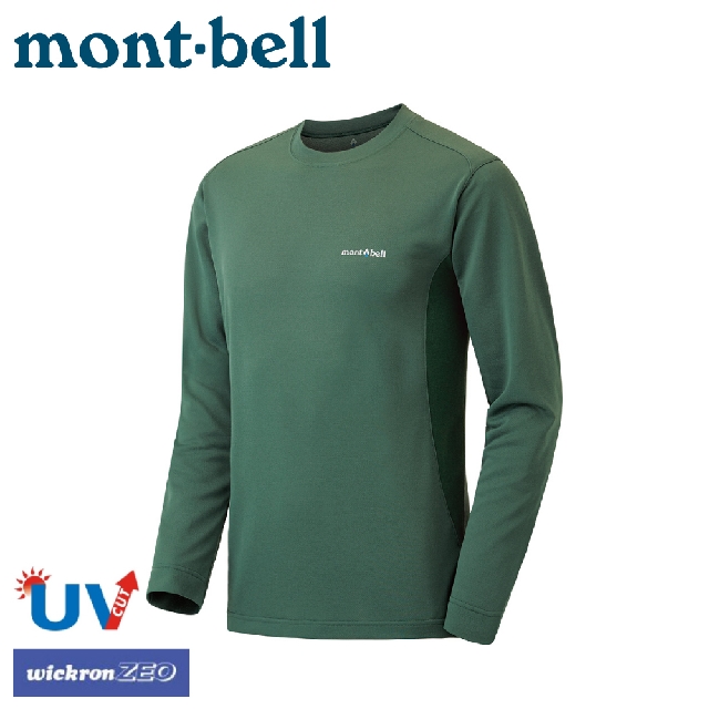 【Mont-Bell 日本 男 WICKRON ZEO 長袖排汗T恤《灰綠》】1104938/圓領長袖/休閒衫/防曬T恤