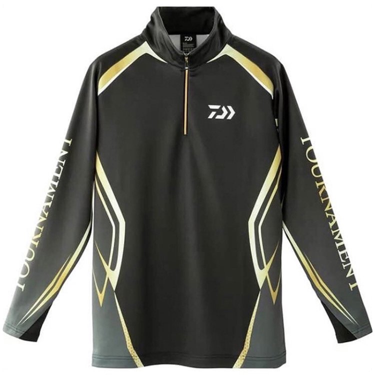 ◎百有釣具◎ DAIWA TOURNAMENT DE-31009T (黑2XL)長袖釣魚衣～前半拉鍊，可以輕鬆調節衣服內部的溫度。