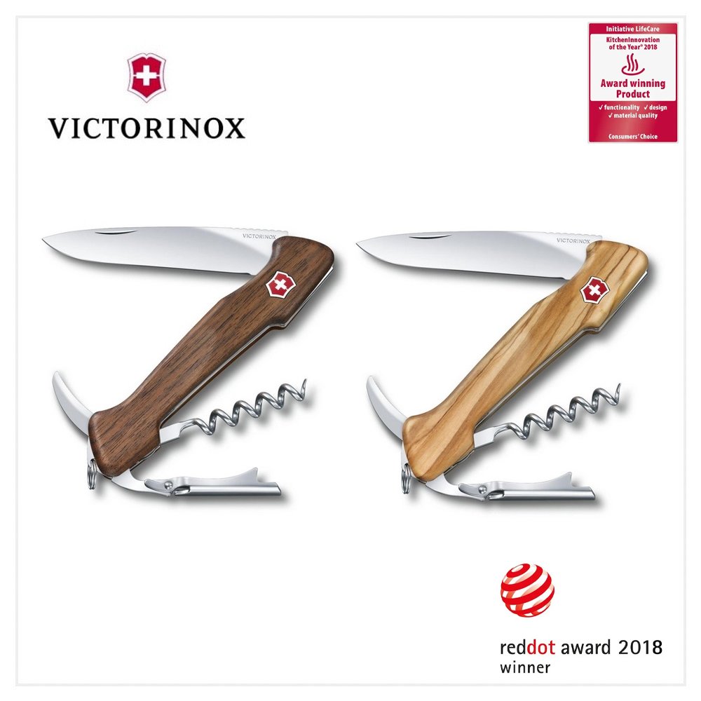 VICTORINOX 瑞士維氏 瑞士刀 Wine Master 6用 130mm 胡桃木 / 橄欖木 0.9701
