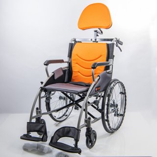 均佳機械式輪椅 鋁合金輪椅 + 靠頭組 jw 125 中輪
