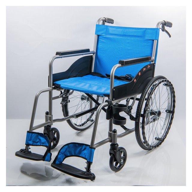 均佳機械式輪椅-鋁合金輪椅+杯架JW-110(中輪)