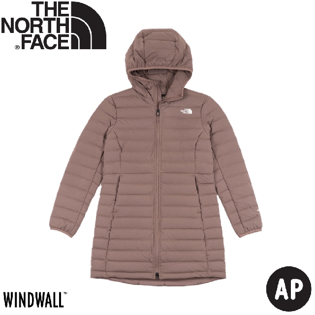 【The North Face 女 600FP 長版羽絨外套 AP《灰褐色》】7QW8/羽絨衣/保暖外套/防風外套