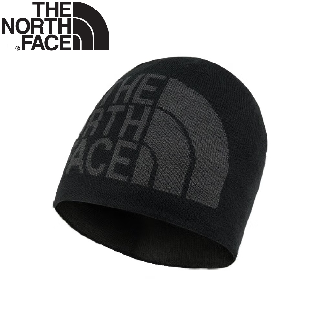 【The North Face 雙面LOGO保暖毛帽 《黑/灰色》】AKND/保暖帽/毛帽/休閒帽/防寒/登山