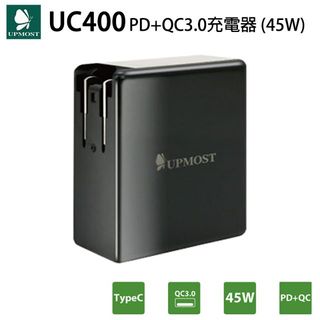 【UPMOST】登昌恆 UC400 PD+QC3.0充電器(45W) 支援QC3.0 快充(5V3A)