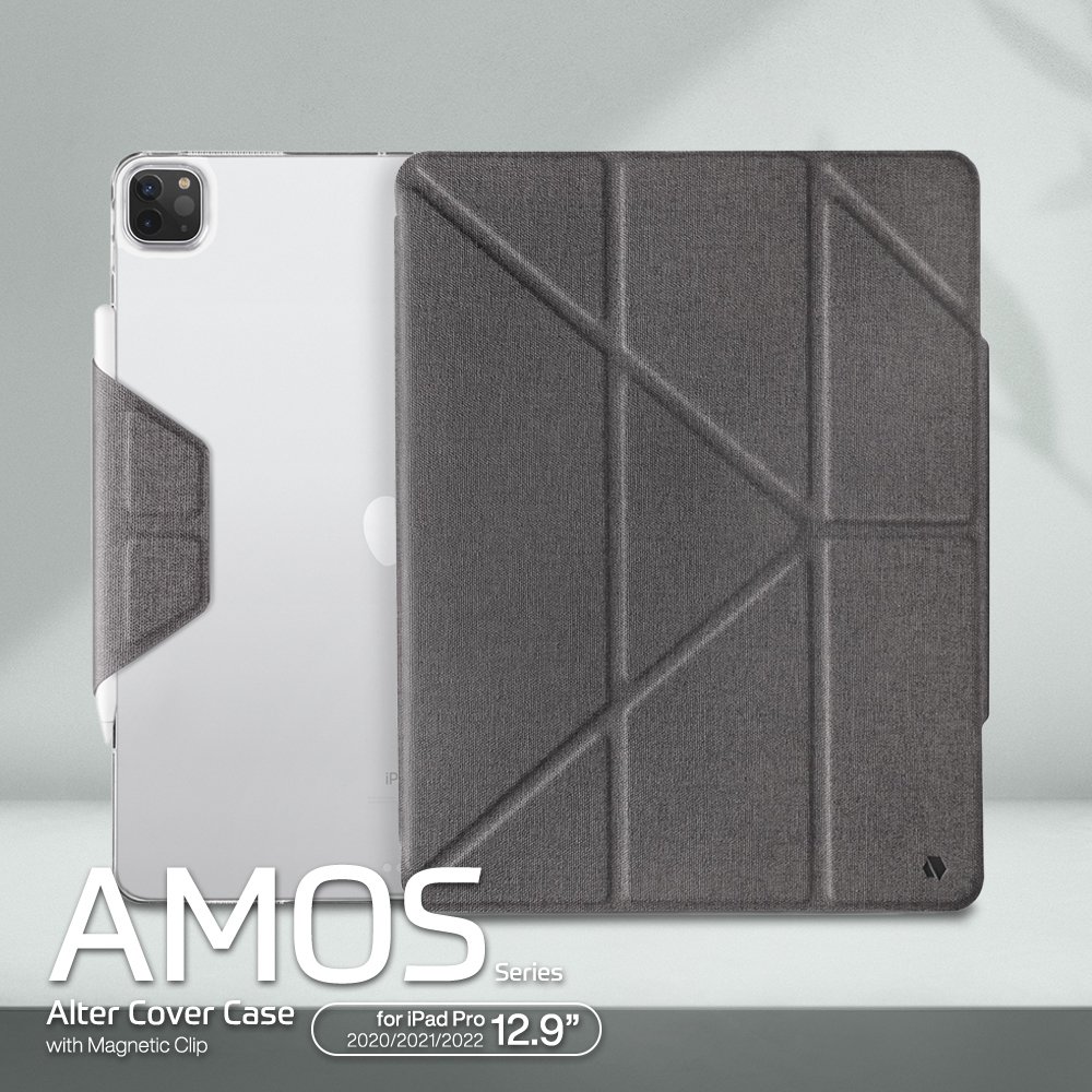 JTLEGEND 2022 2021 iPad Pro 12.9 Amos 折疊布紋皮套保護套磁扣