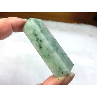 [Disk水晶][君子如玉]老坑冰糯帶陽綠翡翠方章印材KA-17(64x17x17重 58克)