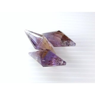 [Disk水晶]紫黃晶鑽切面雙尖靈擺FK-13[靈力之源](43x17x17mm重11克)