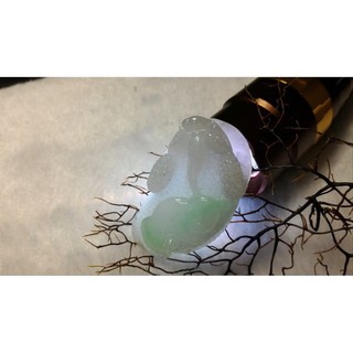 [Disk水晶][招財進寶]老坑冰種紫羅蘭飄陽綠翡翠龍蟾古錢雕墜(52x28x19mm 49.5g)HA-24