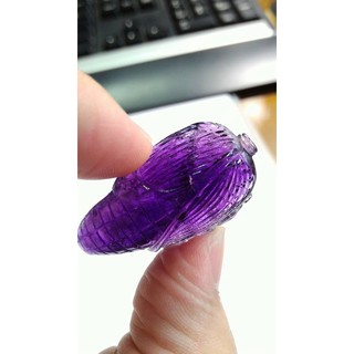 [Disk水晶][寶石級]骨幹紫 烏拉圭紫水晶 大豐收 玉米雕墜 HT-14