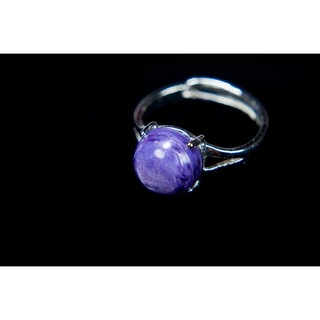 [Disk水晶][深紫魅力]頂級紫龍晶925純銀戒指(活口可調大小)HH-11