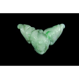 [Disk水晶][福在眼前]老坑冰種蘋果綠飄陽綠翡翠龍蝠雕墜∕擺飾ED-40