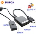 SUNBOX 2埠HDMI 訊號切換器(VHW201N)