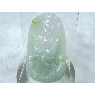 [Disk水晶][永保平安]老坑冰糯種翡翠立姿淨瓶觀音雕墜CC-32