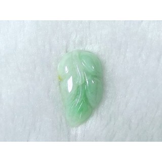 [Disk水晶][金枝玉葉]老坑冰白底青飄陽綠-翡翠葉子雕墜(28x17x7mm重5克)AP-19