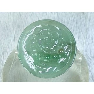 [Disk水晶][永保平安]老坑冰糯種飄陽綠-翡翠彌勒佛雕墜CC-31