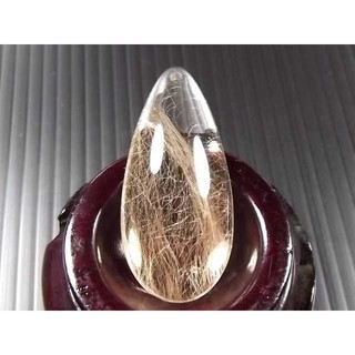 [Disk水晶][優質磨工]激光透亮‧全美金紅髮晶墜Q2-75(高38寬18厚11mm)