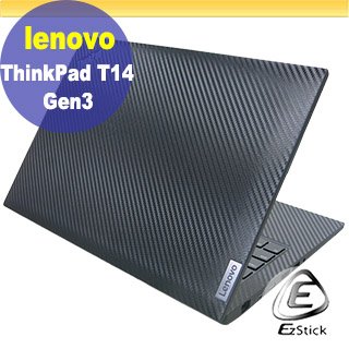 【Ezstick】Lenovo ThinkPad T14 Gen3 黑色卡夢膜機身貼 DIY包膜