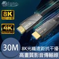 UniSync HDMI認證2.1版8K光纖遠距傳輸抗干擾高畫質影音傳輸線 30M