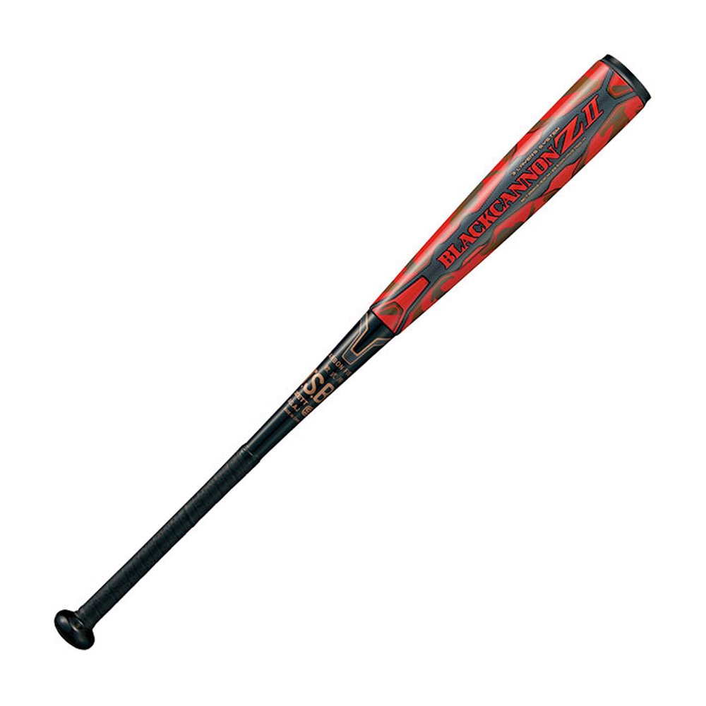 「野球魂」--「ZETT」【BLACK CANNON Z II】「碳纖維」軟式棒球鋁棒（BCT35803，1964黑×紅色）83公分，710公克，長打型設計，附球棒袋