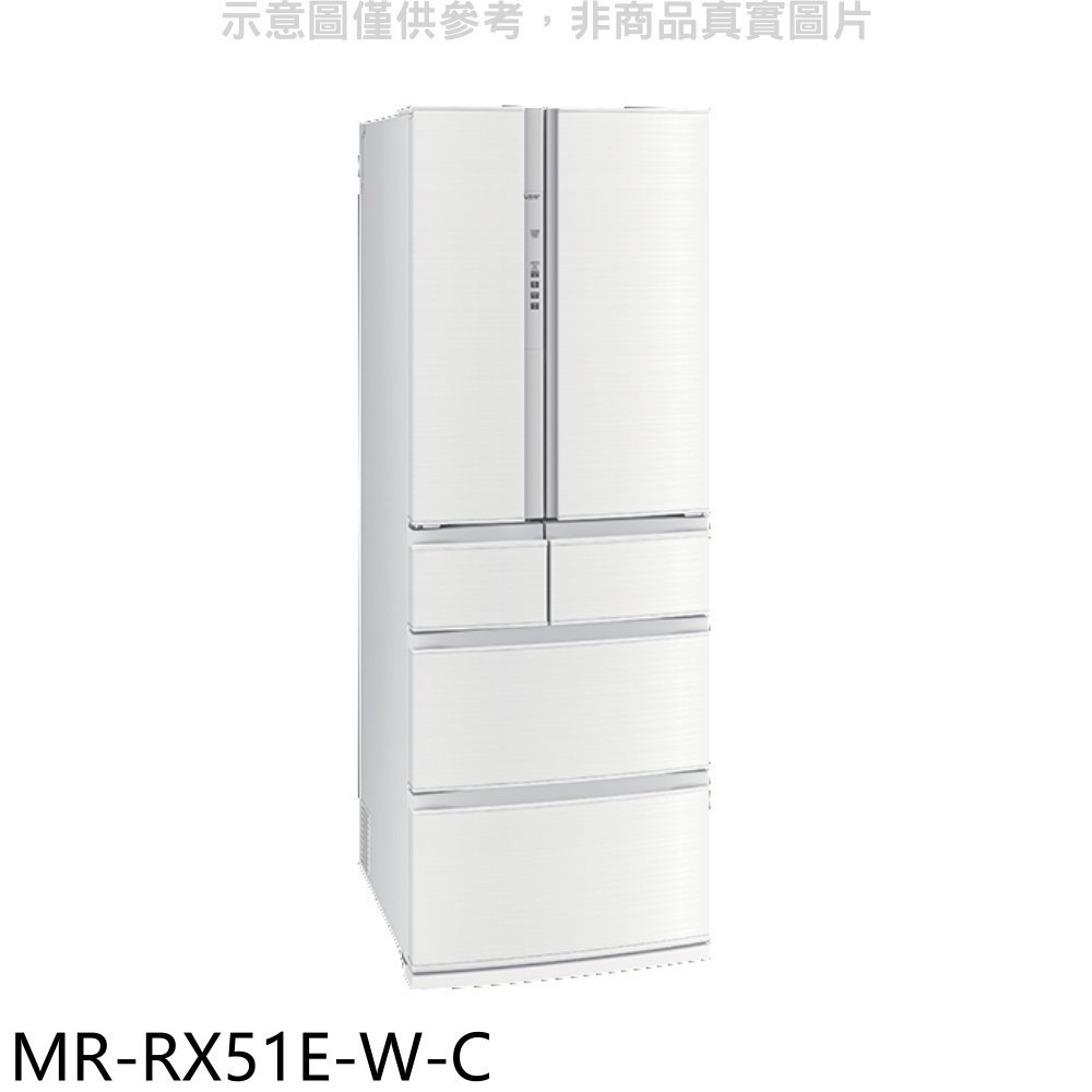 《可議價》三菱【MR-RX51E-W-C】513公升六門水晶白冰箱(含標準安裝)