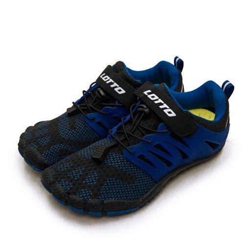 【LOTTO】男 多用途戶外休閒運動溯溪機能護趾水鞋 AQUWEAR系列(藍黑 6106)