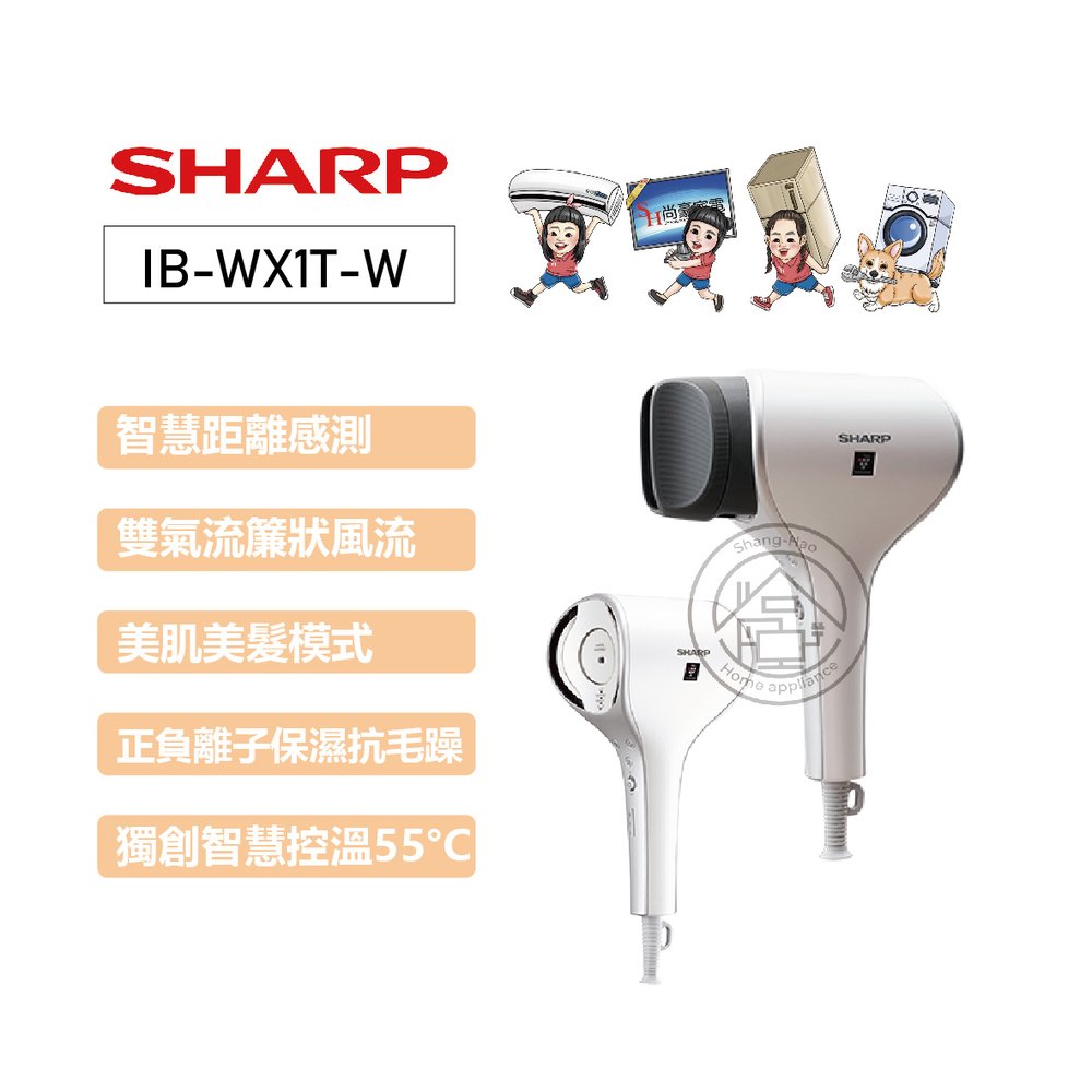 ✨尚豪家電-台南✨夏普SHARP 雙氣流智慧吹風機IB-WX1T-W珍珠白【運費另計】