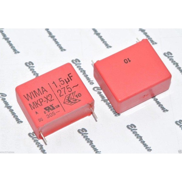 德國WIMA MKP-X2 1.5uF 275V AC 10% 腳距:27.5mm RFI X2 金屬膜電容(110元)