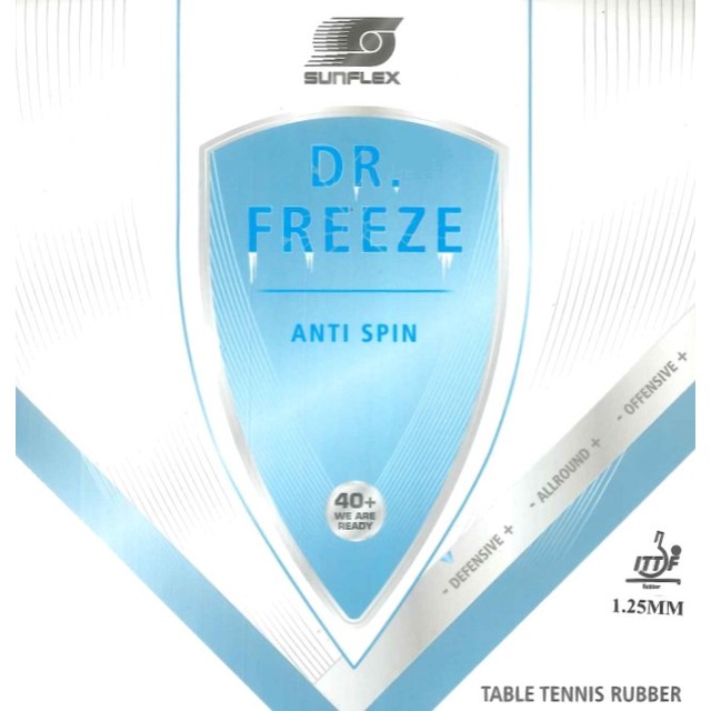 SUNFLEX ANTI防弧膠桌球膠皮 冷凍博士DR. FREEZE ANTI SPIN