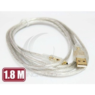 京港電子【320602020006】USB A公-迷你5PIN鍍金透明傳輸線1.8M(UB-195)