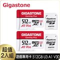 Gigastone 立達 Gaming Plus microSDXC UHS-Ⅰ U3 512GB遊戲專用記憶卡-2入組(512G A1 V30)