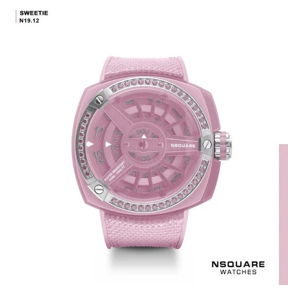【NSQUARE】 甜美系列 粉紅色經典腕錶