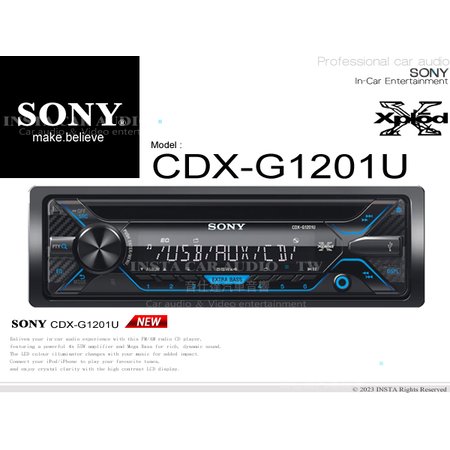 音仕達汽車音響 SONY CDX-G1201U CD/MP3/USB/AUX/Android 音響主機 公司貨