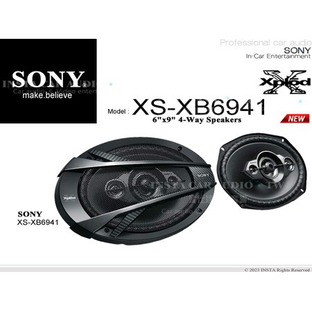音仕達汽車音響 SONY XS-XB6941 6x9吋四音路同軸喇叭 6*9吋4音路 同軸喇叭 公司貨 650W