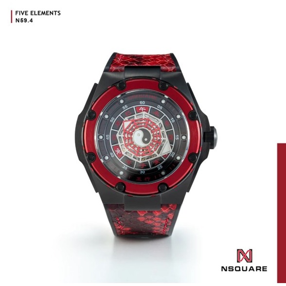 【NSQUARE】NSquare五行系列_46mm機械錶 火屬性 紅色腕錶