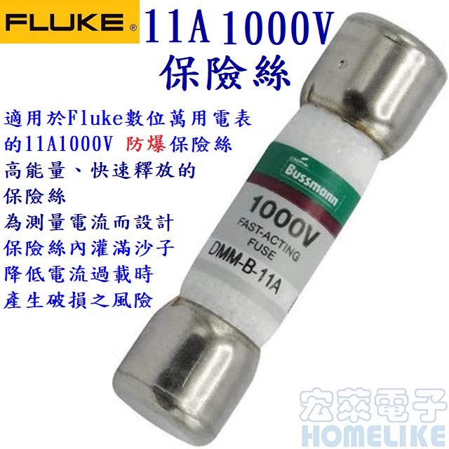 Fluke 電錶專用防爆保險絲 11A/1000V 【一組兩顆】