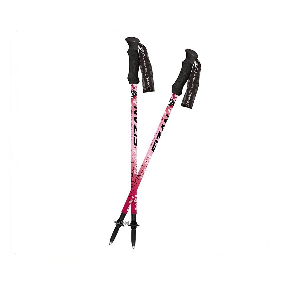 【戶外風】義大利FIZAN 超輕三節式健行登山杖(單支入) 櫻花