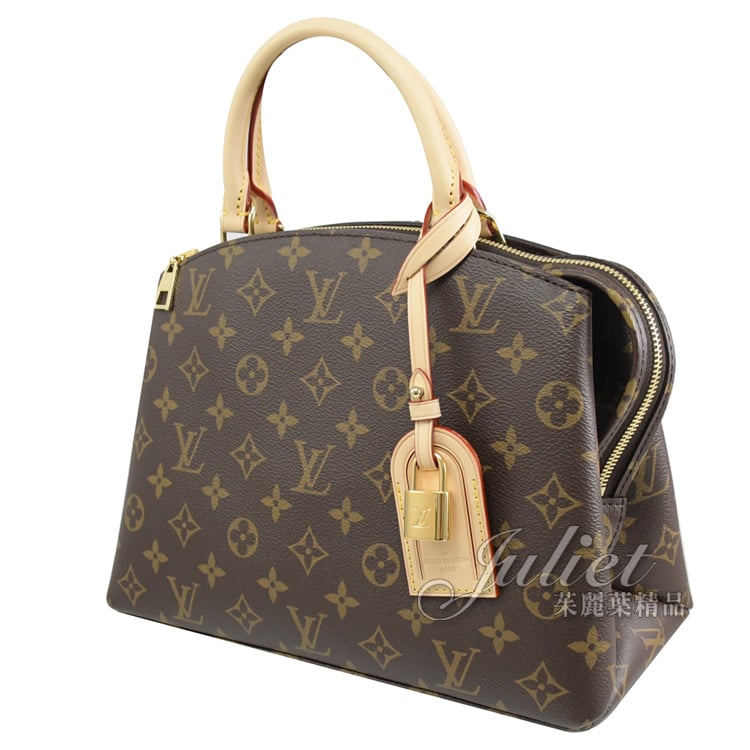 Louis Vuitton LV M45900 PETIT PALAIS 經典印花拼接小牛皮手提兩用包