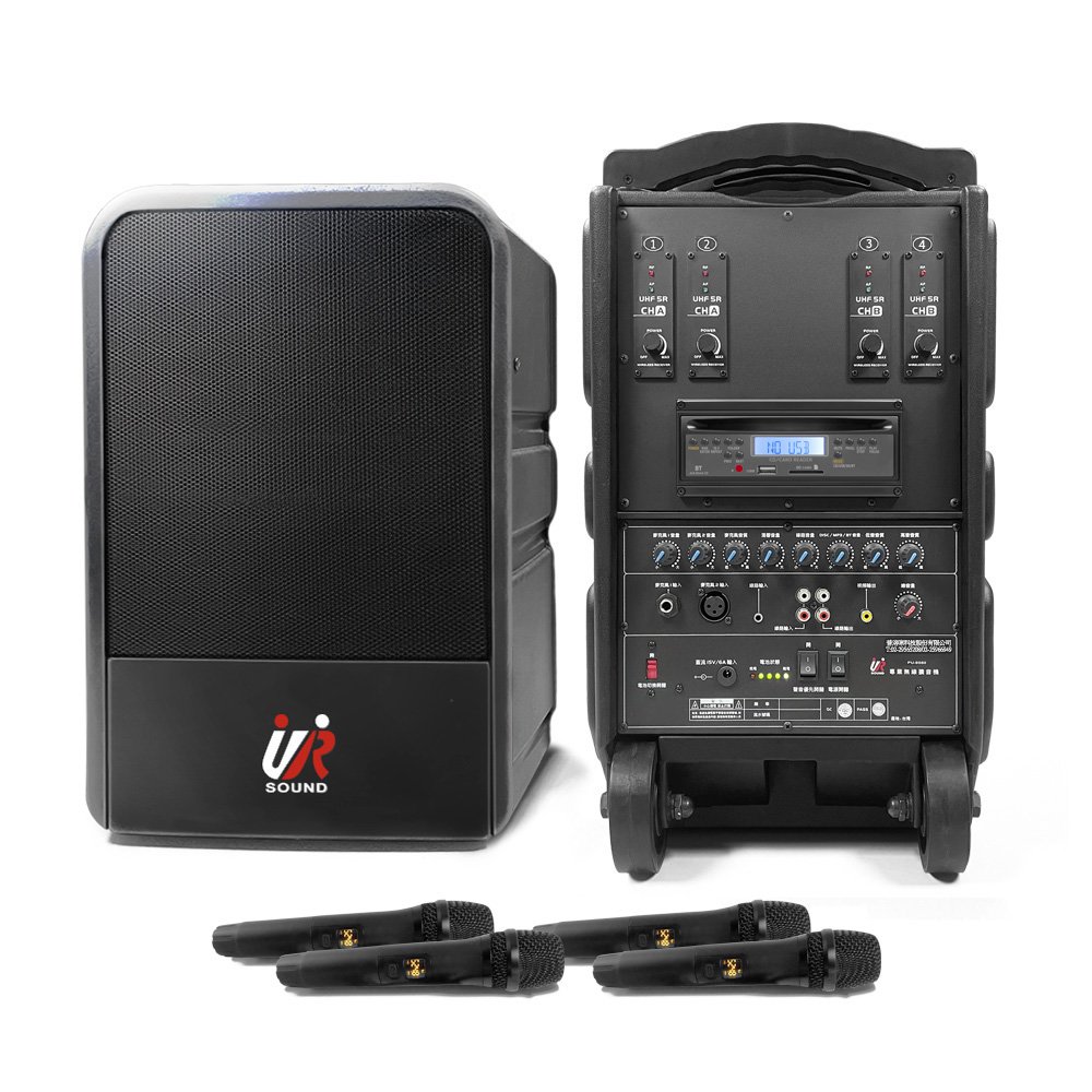 UR SOUND PU-9S60 (4CDNB) 180W藍牙/CD/USB/SD四頻移動式無線擴音機