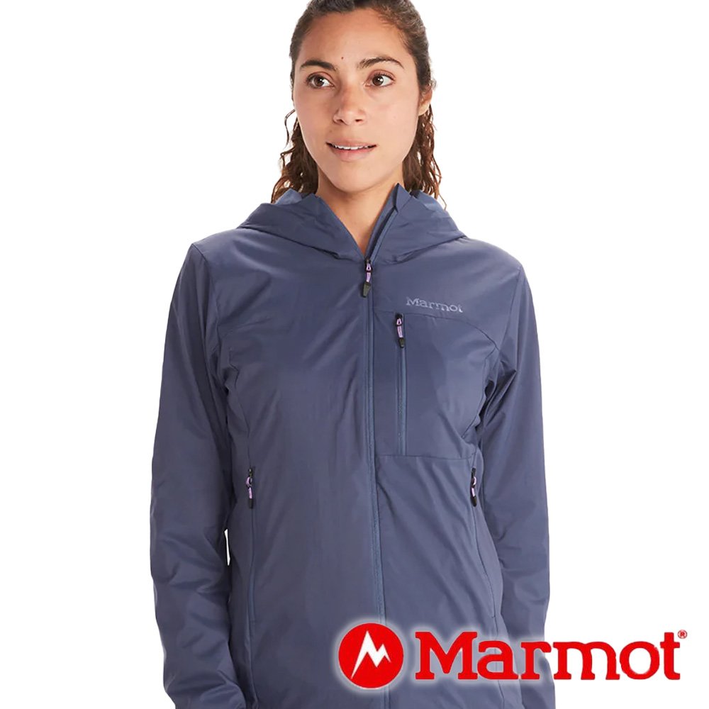 【Marmot】女防風軟殼保暖連帽外套『風暴藍』M12391 戶外 休閒 登山 露營 保暖 禦寒 防風